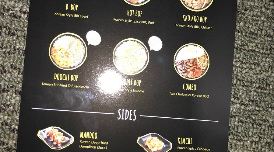 Cupbop Menu